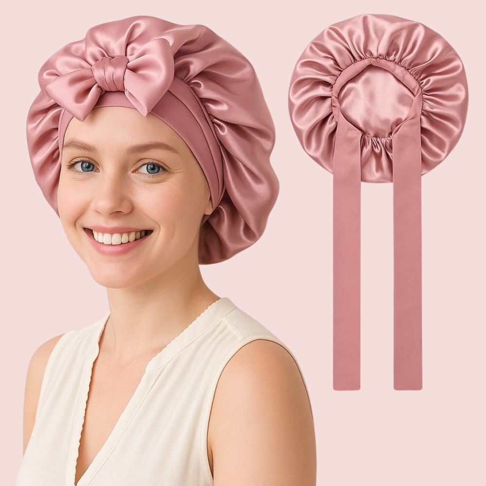 Bonnet en satin Nusika pour protéger les cheveux pendant la nuit