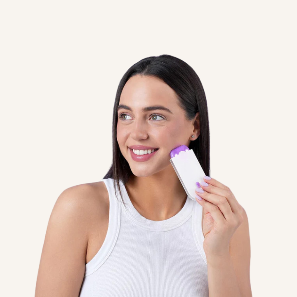 Gomme dépilatoire en cristal rose DouxGlow Nusika pour une routine d’épilation du corps
